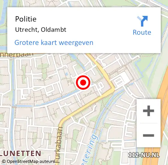 Locatie op kaart van de 112 melding: Politie Utrecht, Oldambt op 20 juni 2024 03:51