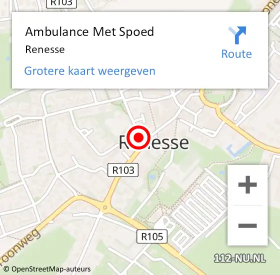 Locatie op kaart van de 112 melding: Ambulance Met Spoed Naar Renesse op 20 juni 2024 04:54