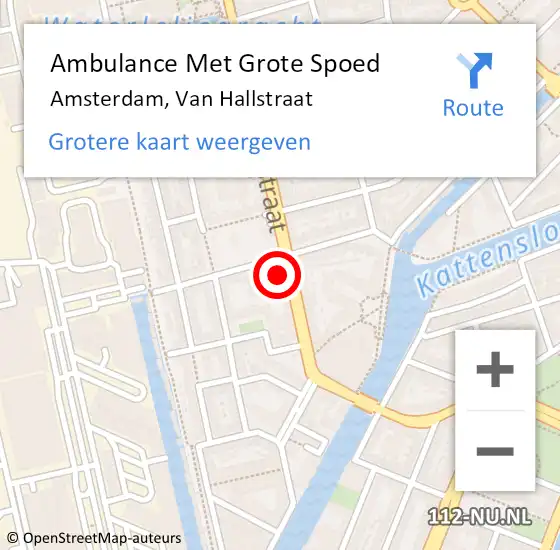 Locatie op kaart van de 112 melding: Ambulance Met Grote Spoed Naar Amsterdam, Van Hallstraat op 20 juni 2024 05:24