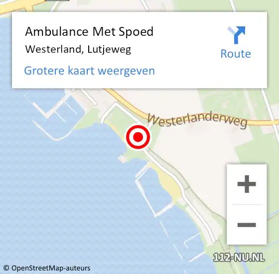 Locatie op kaart van de 112 melding: Ambulance Met Spoed Naar Westerland, Lutjeweg op 20 juni 2024 06:38