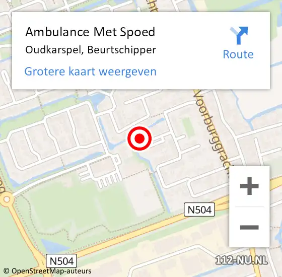 Locatie op kaart van de 112 melding: Ambulance Met Spoed Naar Oudkarspel, Beurtschipper op 20 juni 2024 07:35