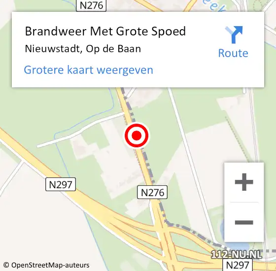 Locatie op kaart van de 112 melding: Brandweer Met Grote Spoed Naar Nieuwstadt, Op de Baan op 20 juni 2024 07:46