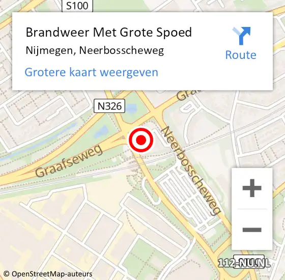 Locatie op kaart van de 112 melding: Brandweer Met Grote Spoed Naar Nijmegen, Neerbosscheweg op 20 juni 2024 07:53