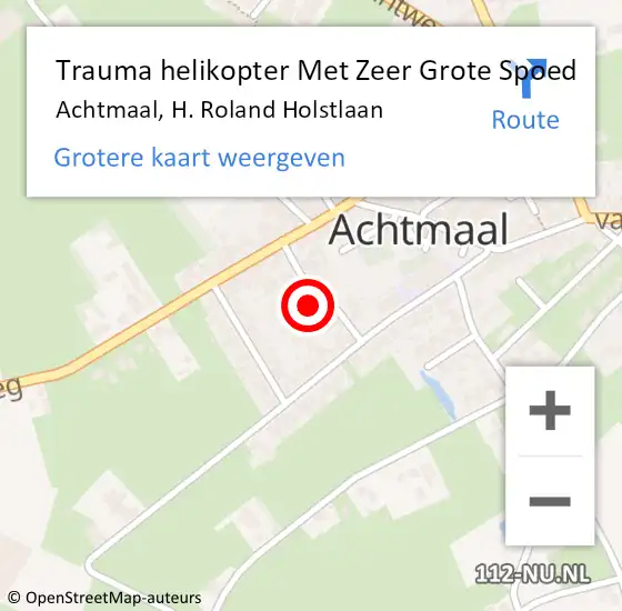 Locatie op kaart van de 112 melding: Trauma helikopter Met Zeer Grote Spoed Naar Achtmaal, H. Roland Holstlaan op 20 juni 2024 08:28