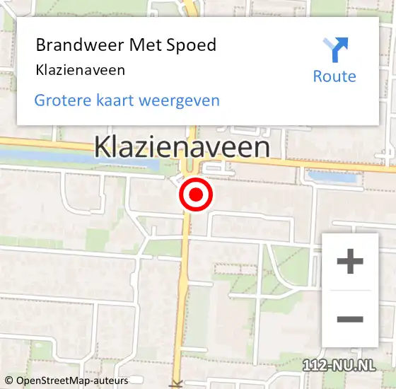 Locatie op kaart van de 112 melding: Brandweer Met Spoed Naar Klazienaveen op 20 juni 2024 08:36