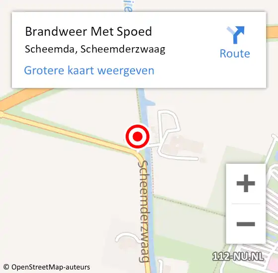 Locatie op kaart van de 112 melding: Brandweer Met Spoed Naar Scheemda, Scheemderzwaag op 20 juni 2024 08:38