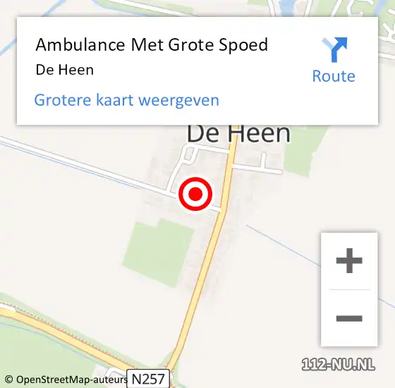 Locatie op kaart van de 112 melding: Ambulance Met Grote Spoed Naar De Heen op 20 juni 2024 08:49