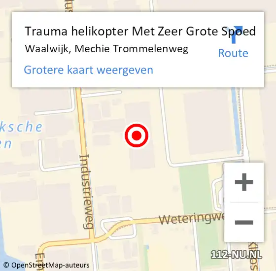 Locatie op kaart van de 112 melding: Trauma helikopter Met Zeer Grote Spoed Naar Waalwijk, Mechie Trommelenweg op 20 juni 2024 09:10