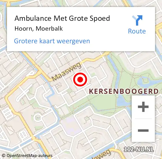 Locatie op kaart van de 112 melding: Ambulance Met Grote Spoed Naar Hoorn, Moerbalk op 20 juni 2024 09:26