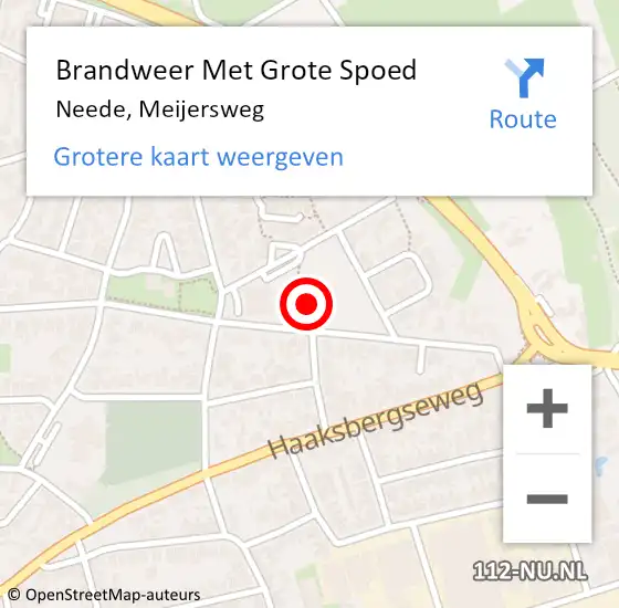 Locatie op kaart van de 112 melding: Brandweer Met Grote Spoed Naar Neede, Meijersweg op 20 juni 2024 10:03