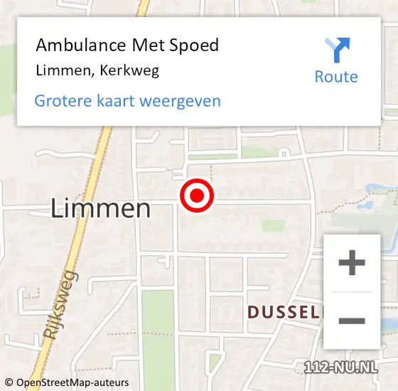 Locatie op kaart van de 112 melding: Ambulance Met Spoed Naar Limmen, Kerkweg op 20 juni 2024 11:12