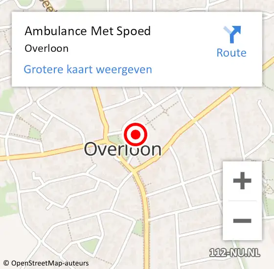 Locatie op kaart van de 112 melding: Ambulance Met Spoed Naar Overloon op 20 juni 2024 11:13