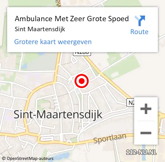 Locatie op kaart van de 112 melding: Ambulance Met Zeer Grote Spoed Naar Sint Maartensdijk op 20 juni 2024 11:18