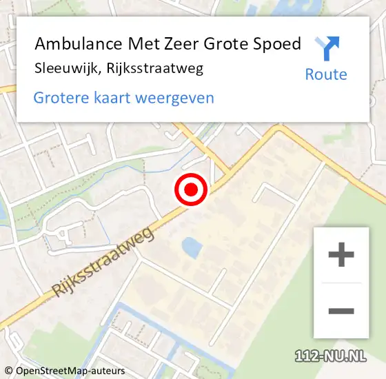 Locatie op kaart van de 112 melding: Ambulance Met Zeer Grote Spoed Naar Sleeuwijk, Rijksstraatweg op 20 juni 2024 11:23