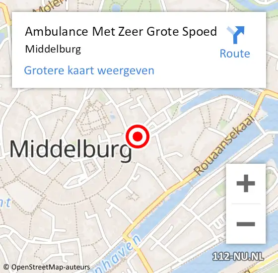 Locatie op kaart van de 112 melding: Ambulance Met Zeer Grote Spoed Naar Middelburg op 20 juni 2024 11:41