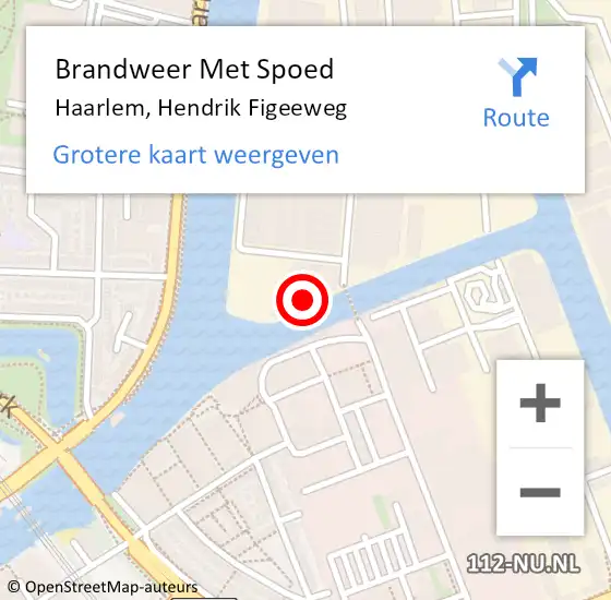 Locatie op kaart van de 112 melding: Brandweer Met Spoed Naar Haarlem, Hendrik Figeeweg op 20 juni 2024 11:42