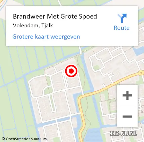 Locatie op kaart van de 112 melding: Brandweer Met Grote Spoed Naar Volendam, Tjalk op 20 juni 2024 12:11