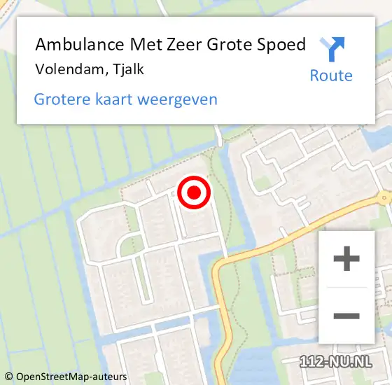 Locatie op kaart van de 112 melding: Ambulance Met Zeer Grote Spoed Naar Volendam, Tjalk op 20 juni 2024 12:11