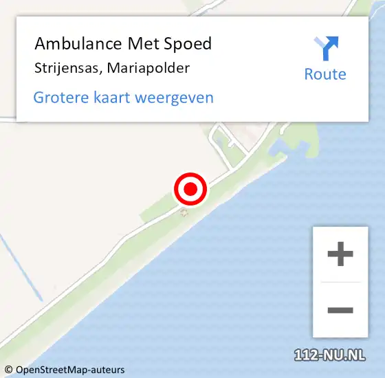 Locatie op kaart van de 112 melding: Ambulance Met Spoed Naar Strijensas, Mariapolder op 20 juni 2024 13:15