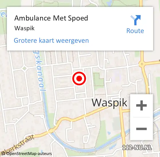 Locatie op kaart van de 112 melding: Ambulance Met Spoed Naar Waspik op 20 juni 2024 13:19