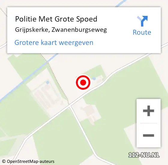 Locatie op kaart van de 112 melding: Politie Met Grote Spoed Naar Grijpskerke, Zwanenburgseweg op 20 juni 2024 13:28