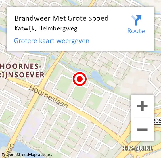 Locatie op kaart van de 112 melding: Brandweer Met Grote Spoed Naar Katwijk, Helmbergweg op 20 juni 2024 14:08