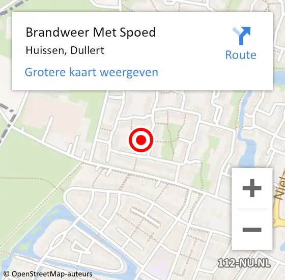 Locatie op kaart van de 112 melding: Brandweer Met Spoed Naar Huissen, Dullert op 20 juni 2024 14:23