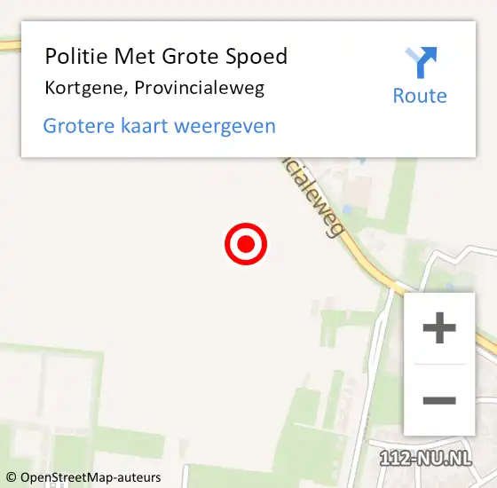 Locatie op kaart van de 112 melding: Politie Met Grote Spoed Naar Kortgene, Provincialeweg op 20 juni 2024 14:41