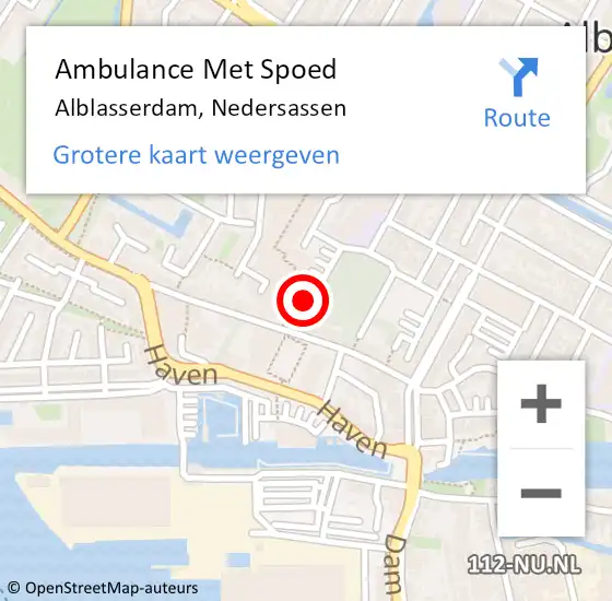 Locatie op kaart van de 112 melding: Ambulance Met Spoed Naar Alblasserdam, Nedersassen op 20 juni 2024 14:54