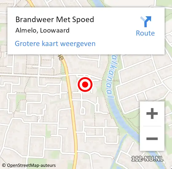 Locatie op kaart van de 112 melding: Brandweer Met Spoed Naar Almelo, Loowaard op 20 juni 2024 15:13