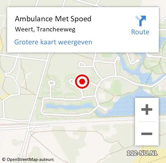 Locatie op kaart van de 112 melding: Ambulance Met Spoed Naar Weert, Trancheeweg op 20 juni 2024 15:27