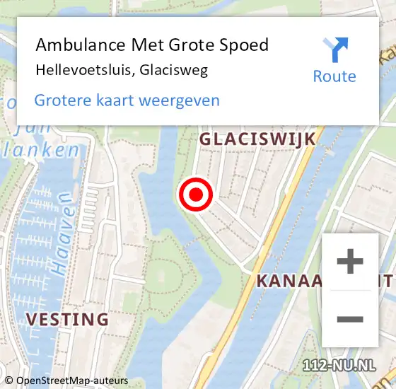 Locatie op kaart van de 112 melding: Ambulance Met Grote Spoed Naar Hellevoetsluis, Glacisweg op 20 juni 2024 15:32