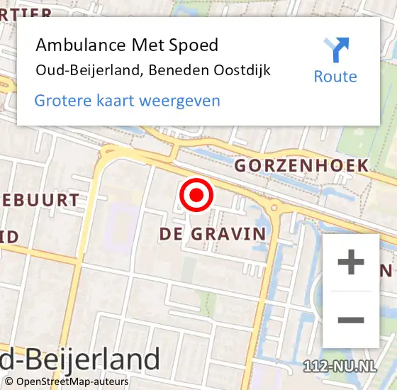 Locatie op kaart van de 112 melding: Ambulance Met Spoed Naar Oud-Beijerland, Beneden Oostdijk op 20 juni 2024 15:41