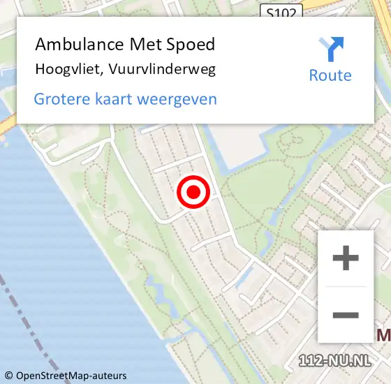 Locatie op kaart van de 112 melding: Ambulance Met Spoed Naar Hoogvliet, Vuurvlinderweg op 20 juni 2024 15:56