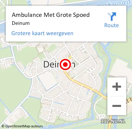 Locatie op kaart van de 112 melding: Ambulance Met Grote Spoed Naar Deinum op 20 juni 2024 16:49