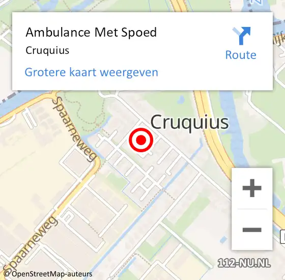 Locatie op kaart van de 112 melding: Ambulance Met Spoed Naar Cruquius op 20 juni 2024 17:40