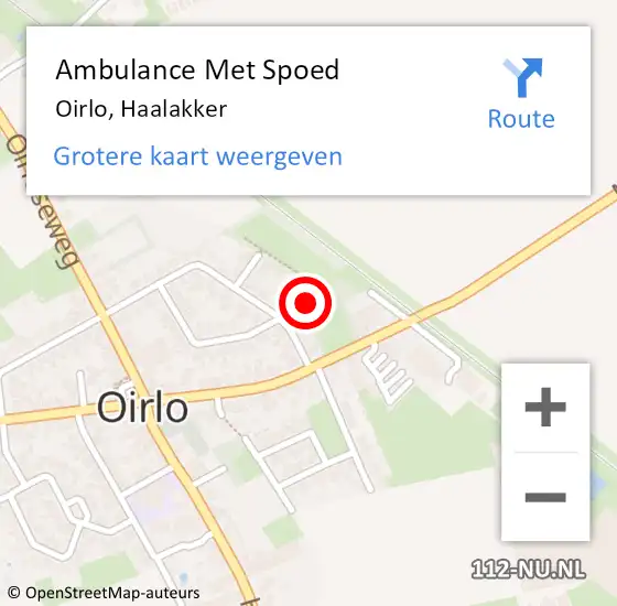 Locatie op kaart van de 112 melding: Ambulance Met Spoed Naar Oirlo, Haalakker op 10 oktober 2014 08:39