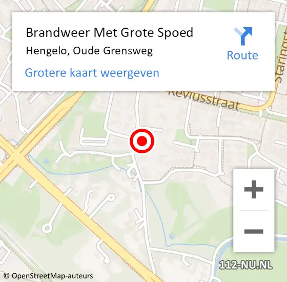 Locatie op kaart van de 112 melding: Brandweer Met Grote Spoed Naar Hengelo, Oude Grensweg op 20 juni 2024 17:50