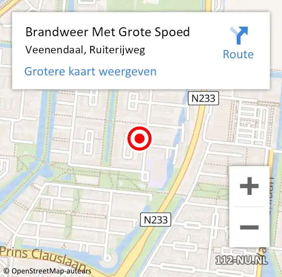 Locatie op kaart van de 112 melding: Brandweer Met Grote Spoed Naar Veenendaal, Ruiterijweg op 20 juni 2024 18:13