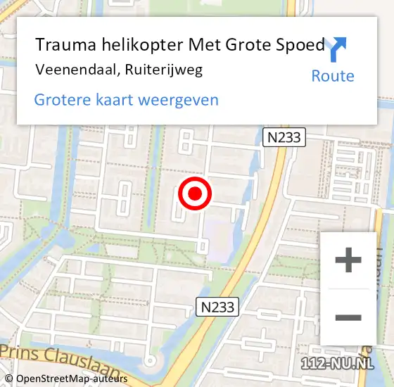 Locatie op kaart van de 112 melding: Trauma helikopter Met Grote Spoed Naar Veenendaal, Ruiterijweg op 20 juni 2024 18:16