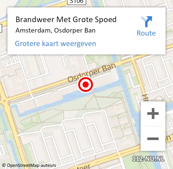 Locatie op kaart van de 112 melding: Brandweer Met Grote Spoed Naar Amsterdam, Osdorper Ban op 20 juni 2024 18:19