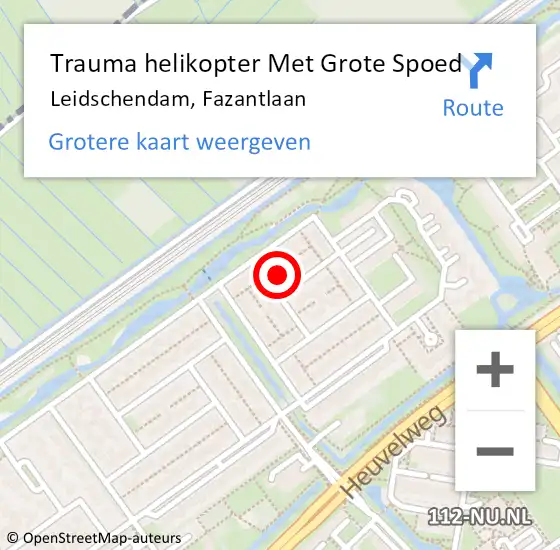 Locatie op kaart van de 112 melding: Trauma helikopter Met Grote Spoed Naar Leidschendam, Fazantlaan op 20 juni 2024 18:25