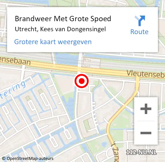 Locatie op kaart van de 112 melding: Brandweer Met Grote Spoed Naar Utrecht, Kees van Dongensingel op 20 juni 2024 18:28