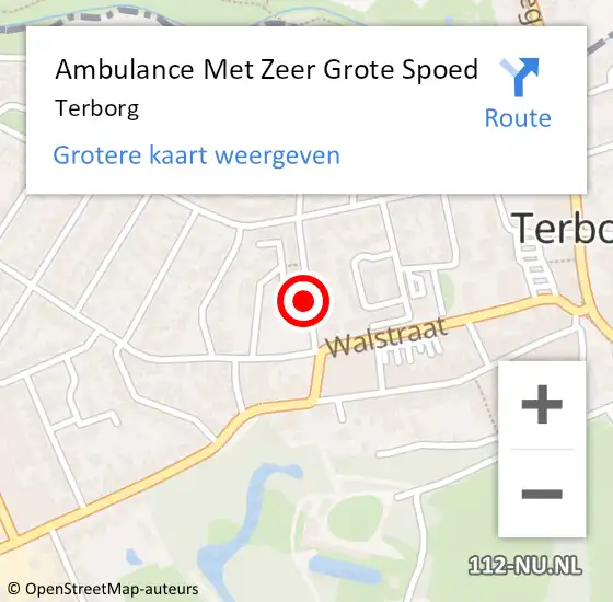 Locatie op kaart van de 112 melding: Ambulance Met Zeer Grote Spoed Naar Terborg op 20 juni 2024 18:36