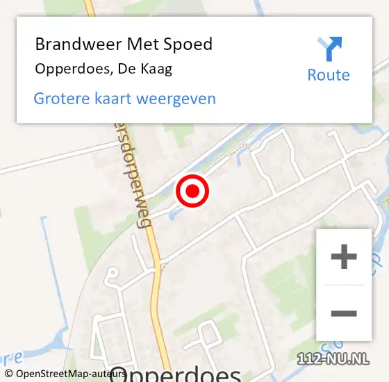 Locatie op kaart van de 112 melding: Brandweer Met Spoed Naar Opperdoes, De Kaag op 20 juni 2024 19:01