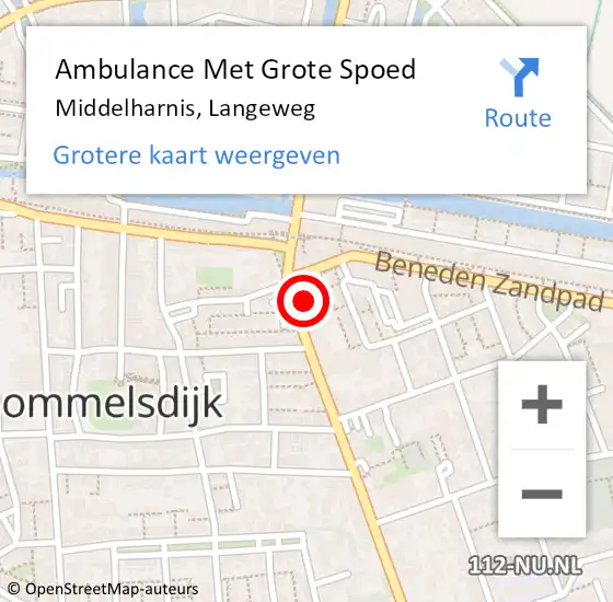 Locatie op kaart van de 112 melding: Ambulance Met Grote Spoed Naar Middelharnis, Langeweg op 20 juni 2024 19:05