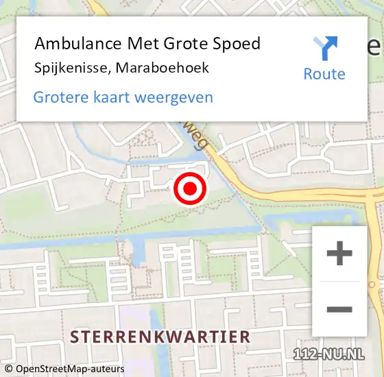 Locatie op kaart van de 112 melding: Ambulance Met Grote Spoed Naar Spijkenisse, Maraboehoek op 20 juni 2024 19:17