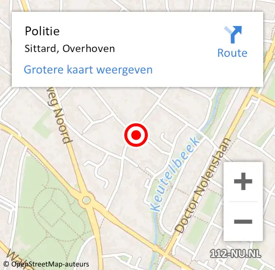 Locatie op kaart van de 112 melding: Politie Sittard, Overhoven op 20 juni 2024 20:06