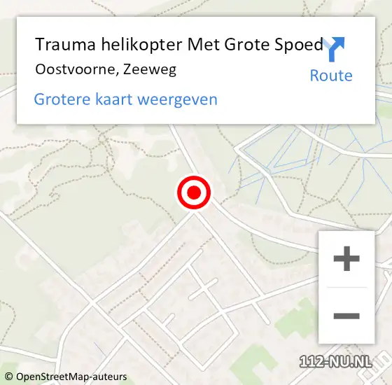 Locatie op kaart van de 112 melding: Trauma helikopter Met Grote Spoed Naar Oostvoorne, Zeeweg op 20 juni 2024 20:12