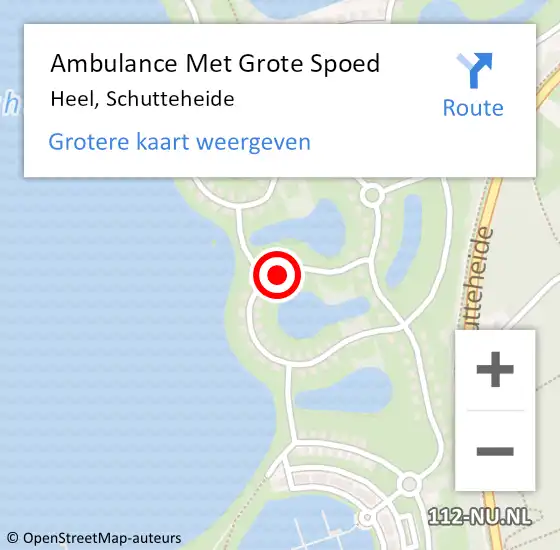 Locatie op kaart van de 112 melding: Ambulance Met Grote Spoed Naar Heel, Schutteheide op 20 juni 2024 20:26
